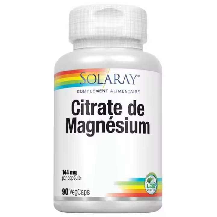Solaray Magnesio Citrato 90vcaps - Suplemento para la Salud ósea y la Energía - 1