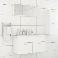 vidaXL Juego de muebles de baño 3 piezas madera ingeniería envejecida en color Madera antigua/Blanco brillante/Blanco y más | almacenamiento funcional diseño moderno para baño dormitorio sala - details 2