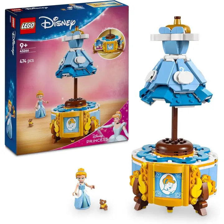 LEGO ǀ Disney Princess Traje de Cenicienta con Mini Muñeca, Juguete de Construcción con Vestido de Princesa y Figura Animal de Gus, Regalo Creativo para Niñas y Niños de 9+ Años Fans de la Moda (43266) - 1