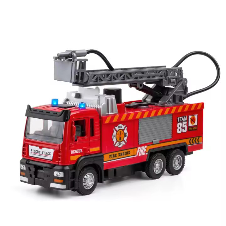 Camión Escala 1/32 Con Luz Y Música Juguete De Rescate De Bomberos Con Rojellera Regalo Para Niños Simulación De Metal Para Jóvenes Y Adultos - 1
