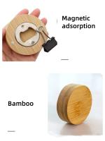 Abrebotellas Magnético De Madera Sólida Redonda Para Cerveza Y Cócteles Herramientas De Bar Eco-amigable Multifuncional - details 2