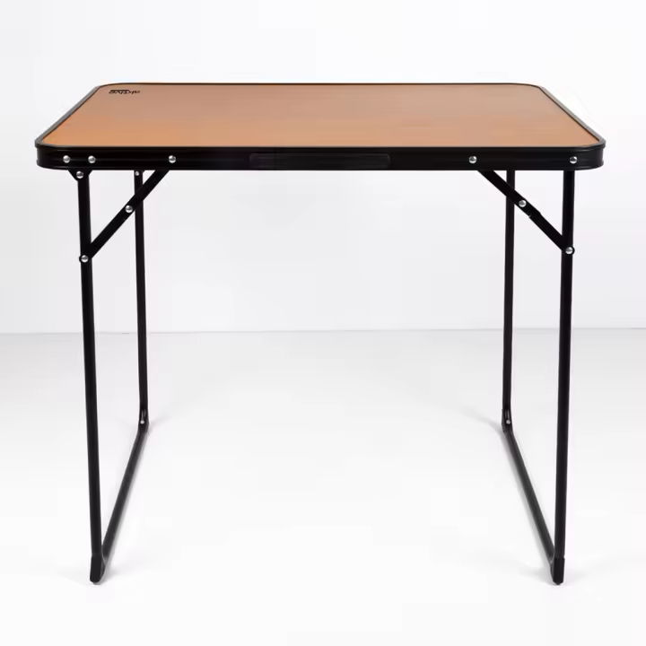 Mesa camping plegable acero color bambú Aktive 80X60X67 cm (Color Baby 63017) - 1