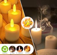 Velas LED recargables, sin llama y con 6 puertos, control remoto, temporizador y cable de carga USB, luz blanca cálida, decoración de Halloween, Navidad, casa, boda ( 6 Unidades ). - details 3