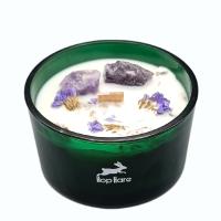 Viva Esencia – Vela artesana con flores secas, gemas naturales y cera de soja ‘La Luna’, aromática y espiritual, ideal para rituales de calma, equilibrio emocional, meditación profunda e intuición – Hop Hare - details 6