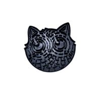 Alfombra para Gatos con Diseño de Cara de Gato Negro, Antideslizante y Lavable, 15cm - ANIMALUJOS: ¡Ideal para mimar a tu gatito! - details 0