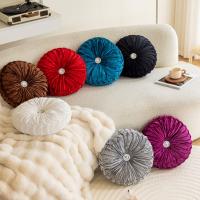 Almohada redonda de terciopelo con forma de rueda y diseño de flor de hielo para sofá, mesita de noche, ventana salediza, futón, almohada de calabaza - details 17