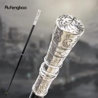 Bastón De Moda Con Flor Blanca Decorativo Elegante Para Caballeros 90cm Punta De Goma Manija De Aleación De Aluminio Y Acero - details 0