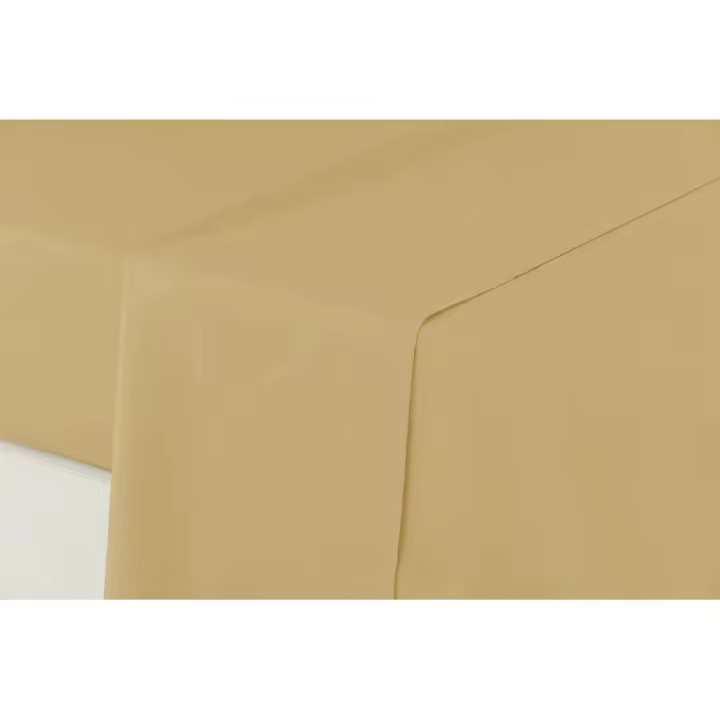 Manterol - Sábana encimera de algodón percal 200 hilos mostaza. Sábanas lisas de tejido natural para todas las estaciones, transpirables, duraderas y de fácil planchado. - 1