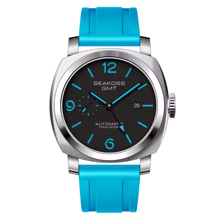 Reloj De Pulsera Automático SEAKOSS GMT Para Hombres Resistente Al Agua 10ATM Movimiento Original 1963 2557 Luminoso Con Calendario Cristal De Zafiro - 1