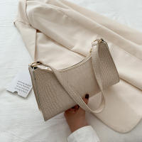 Bolso De Hombro Retro Con Patrón De Cocodrilo Para Mujer En Cuero PU Bolso De Bocina Estilo Francés Bolso De Mano Casual Monedero Tote - details 2