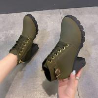 Botas De Tacón Alto Para Mujer Primavera Invierno Calidad Superior Con Cordones Moda Europea Zapatos De Mujer PU Botas Con Plataforma Entrega Rápida - details 20