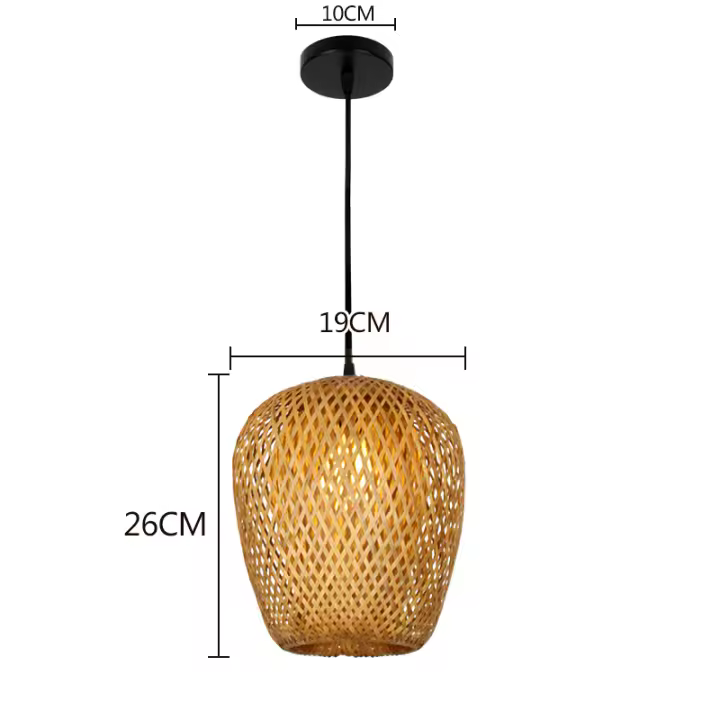 Lámpara Colgante De Bambú Estilo Chino Tejida a Mano Para Decoración De Hogar Y Restaurante 18/19/30cm Iluminación Pendente - 1