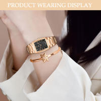 Reloj De Mujer WWOOR 2024 Oro Creativo Acero Inoxidable Resistente Al Agua Cuadrado Reloj De Pulsera Para Mujer Con Marcadores Arábigos - details 1