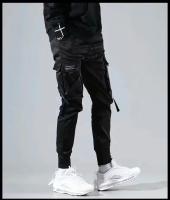 Pantalones De Jogger Harem Para Hombre En Color Negro Estilo Streetwear 2023 Pantalones Cargo Casual Con Bolsillos De Moda Oversize Para Verano - details 7