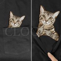 Camiseta De Algodón CLOOCL Con Diseño De Gato Tabby Y Dedo Medio Para Hombre Y Mujer Camiseta De Manga Corta Para El Verano Estilo Casual - details 6