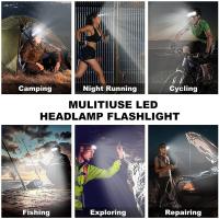 Linterna Frontal LED Recargable Para Pesca Correr Camping Lámpara De Corbata Impermeable Con Haz Ancho Para Exteriores - details 9