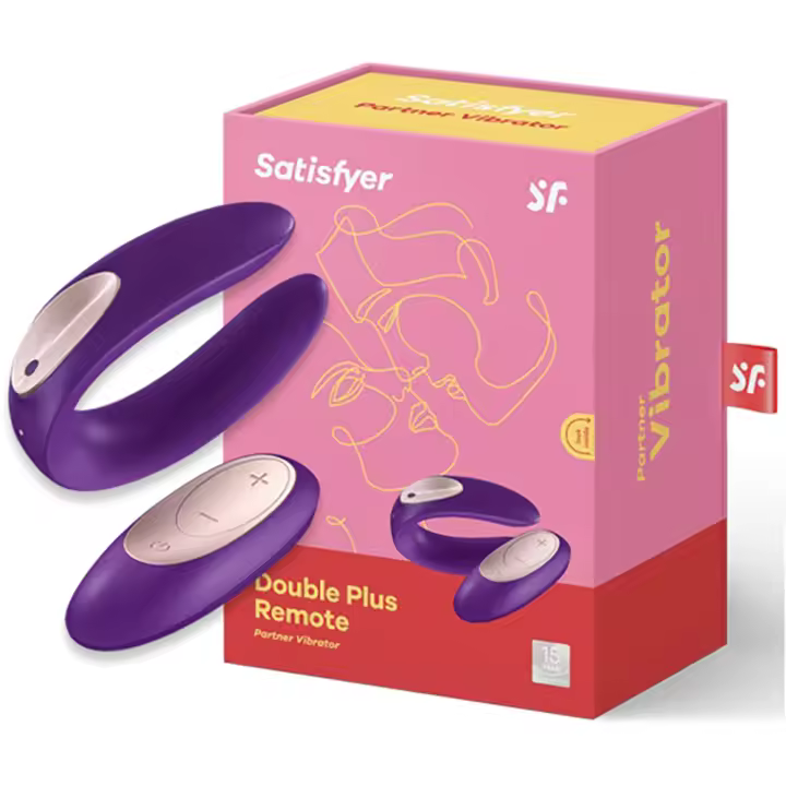 SATISFYER VIBRADOR PARA PAREJAS DOUBLE PLUS REMOTE CON MANDO Y CARGADOR USB JUGUETES SEXUALES - 1