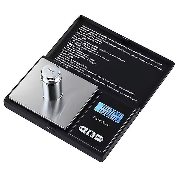 Báscula digital de bolsillo plegable-500G Negro - 1