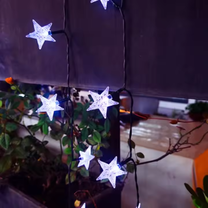 Luces De Navidad Y Boda Estrella Twinkle 10/20 LED Guirnalda De Hierro Cuádruple Fitas Operadas Por Batería Decoración De Año Nuevo Luz De Hierro Color Oro Verde Azul Rojo - 1