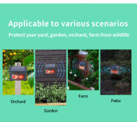 Repelente De Pájaros Electrónico Ultrasonido IP66 Impermeable Con Carga Solar Lámpara LED Control De Plagas Para Courtyard - details 4
