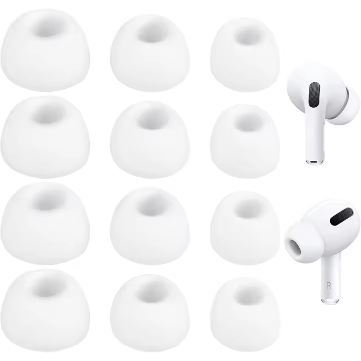 6 pares de auriculares de repuesto de silicona para Airpods Pro y Airpods Pro de segunda generación con orificio de reducción de ruido (S/M/L) Blanco - 1