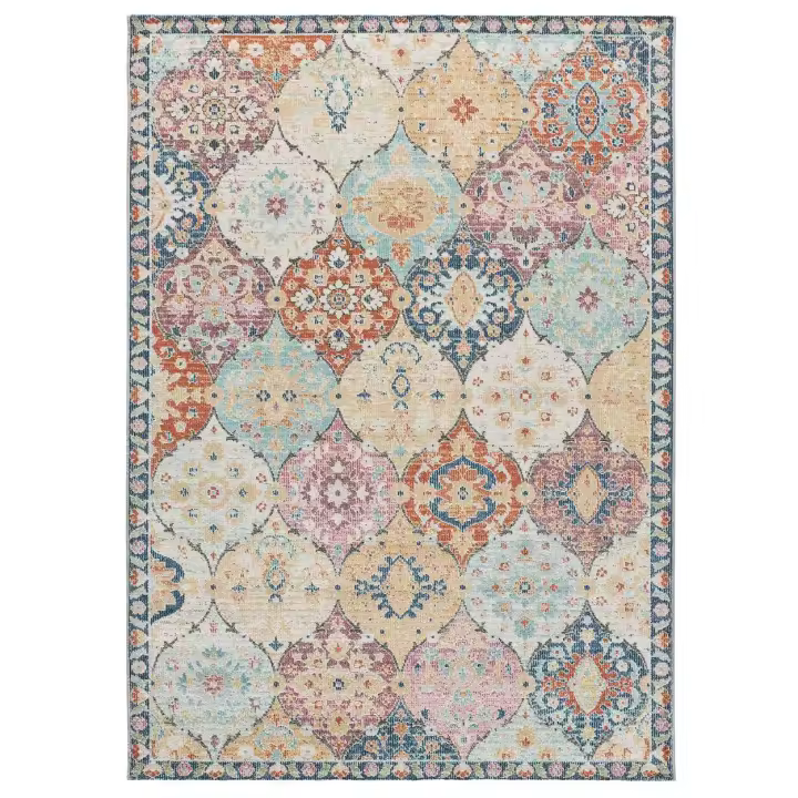 ATTICGO Alfombra de Interior Estilo Vintage en Multicolor - LUNA 20092 | 80X150, 120X170, 160X230, 200X290 cm - 1