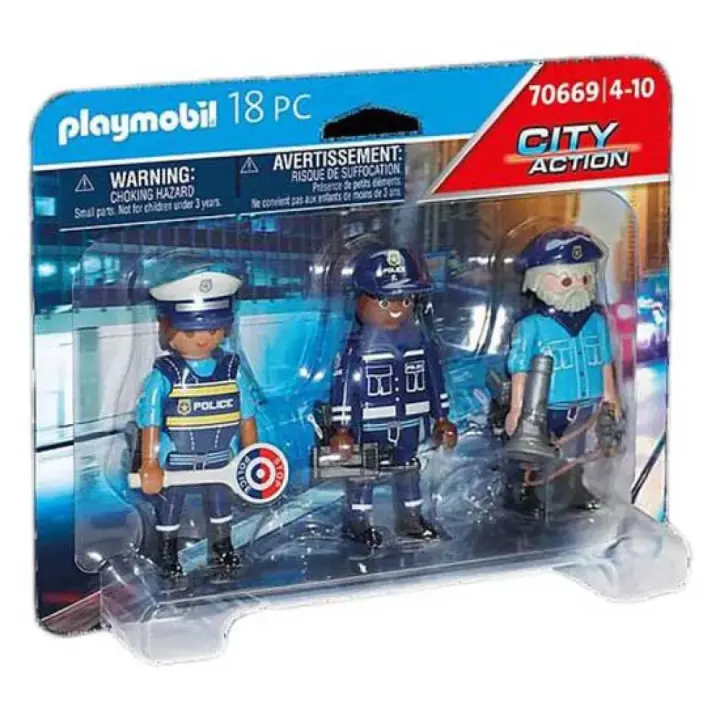 Juguetes Juegos de construcción Playmobil 70669 Set Figuras Policia Multicolor - 1