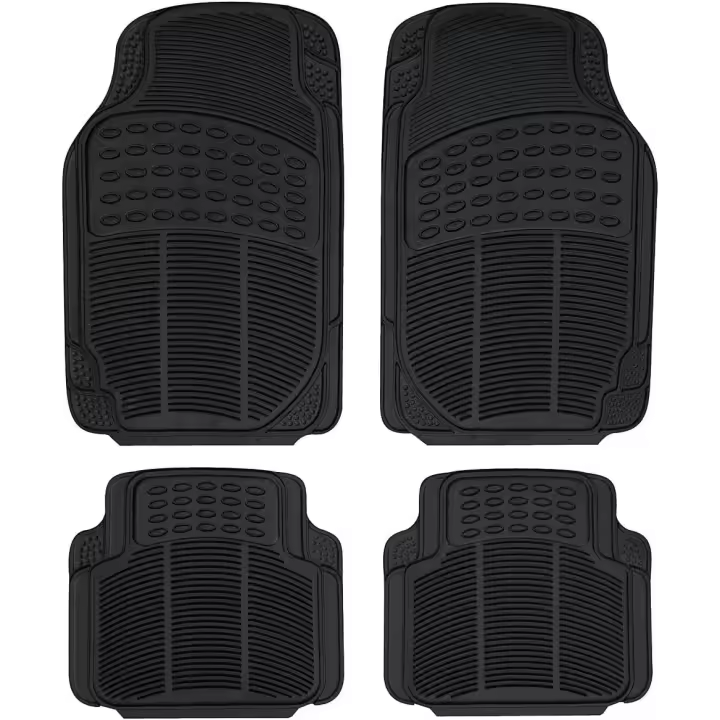 GREATOOL Set de 4 Alfombrillas de Coche, Universales para Coche, Alfombras Delanteras y Traseras con Goma Flexible para vehículos - 1
