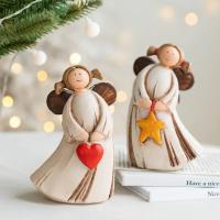 Estatua De Ángel De Navidad En Resina Decoración De Mesa Para Celebraciones Matrimoniales Y Regalo De Amor Niña Rural Pastoral - details 1