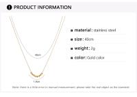 Collar Minimalista De Acero Inoxidable Dorado Para Mujer Cadenas Delgadas Con Cuentas De Metal Joyería De Collar Clásica - details 1
