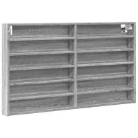 vidaXL Vitrina de madera ingeniería 100x8,5x58 cm Blanco, Negro, Roble Sonoma Mueble Almacenaje Estantería para Oficina, Estudio, Dormitorio Estantería/Librería/ mueble de Almacenamiento - details 4