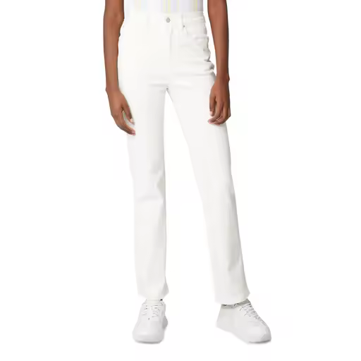 GUESS — Cod. W2GA03  Pantalones, mujer, cinco bolsillos, straight fit, cintura alta, solo color, con logo, cierre con zip y botones  COLORES - 1
