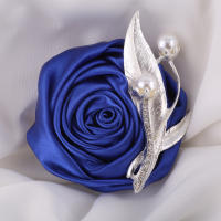 Corsé De Rosa Azul Para Boda Accesorios De Vestimenta Para Novio Y Novia Broche Artificial De Flores Sin Ingredientes Químicos Peligrosos - details 6