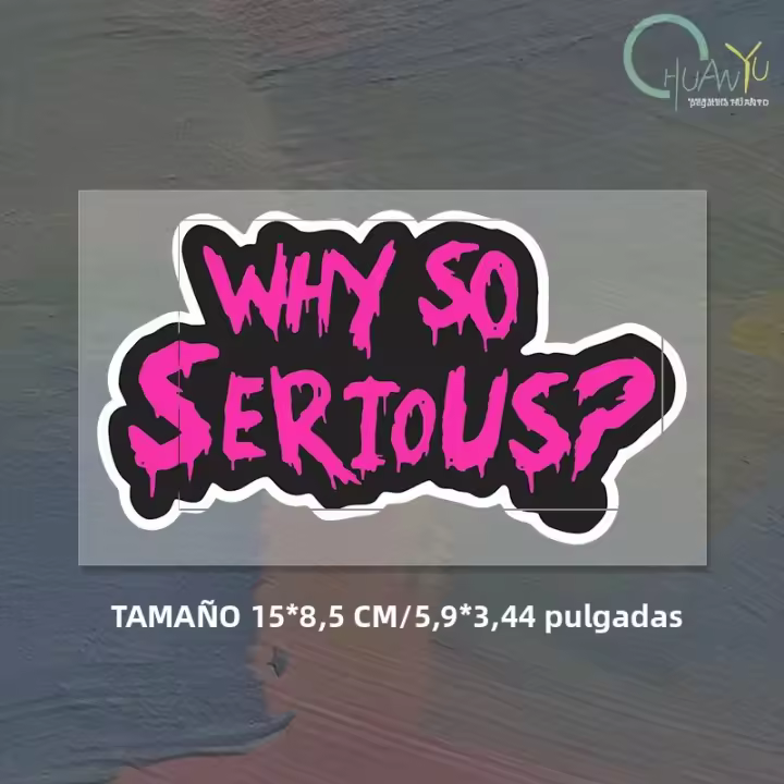 Pegatina De Coche Divertida En Inglés "Why So Serious" Para Ventanas De Auto Motocicleta Tanque De Combustible Cuerpo De Scooter Y Casco De Carreras Vinilo Decales - 1