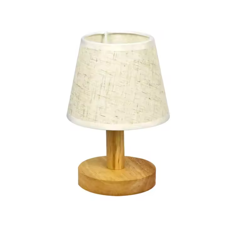 Lámpara De Mesa LED Retro USB Para Iluminación De Dormitorio Y Sala De Estar Lámpara Nocturna Para Cama Luz De Escritorio Con Sombrilla De Tela Decorativa - 1