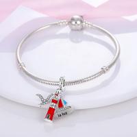 Encanto De Colgante De Árbol De Familia Platinado En Plata Para Pulsera De Bangle Y Collar DIY Regalo Con Doble Vuelo Aéreo - details 169