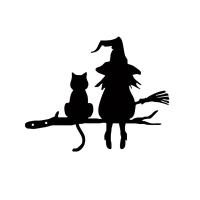 Juego De 2 Destellos De Jardín En Hierro Silueta De Bruja Y Gato Decoración Para Jardín Patio Arte De Jardín Incluye Túmulo De Árbol - details 6