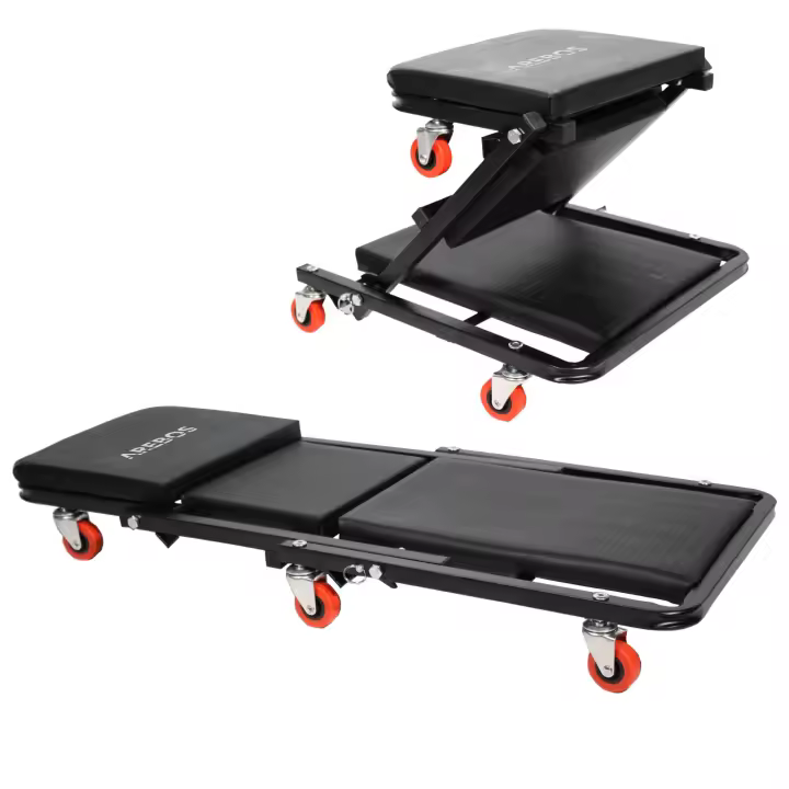 AREBOS Plataforma de Montaje con Ruedas 2 en 1 Hasta 150 Kg Tumbona de Montaje - 1