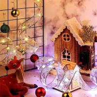Decoración De Árbol De Navidad Con Cintas Y Luces LED Ornamento Xmas Arboles De Navidad Con Luces Fairy Strings Lights - details 3