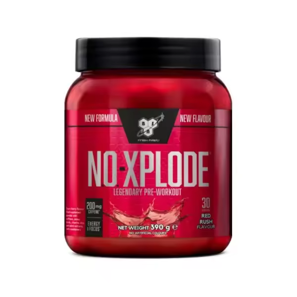 BSN NO-XPLODE Legendary Pre-workout, Sabor Red Rush, 390 Gramos - 1