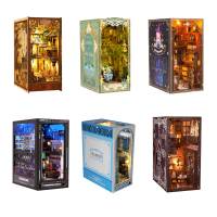 Kit De Nook DIY Estantería De Libros 3D Puzzle Con Luz Sensor LED Decoración Para Miniatura Casa De Muñecas Modelo Para Niños Y Adultos - details 0