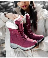 Botas De Invierno Para Mujer Con Peluche Y Plataforma Impermeables Cómodas Para Caminar En Nieve Botas De Tobillo Con Cierre De Lazo - details 9