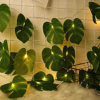 Luces De Hoja De Monstera LED 1.5/3/6M Iluminación Decorativa Para Jardín Y Pared Pilas Incluidas Estilo Tropical Rattan - details 1