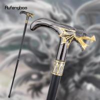 Bastón De Moda Con Cabeza De Dragón Dorado Y Negro 93cm Decorativo Para Fiesta Y Cosplay Bastón Andante Vintage Con Tapa De Goma Material De Acero - details 0