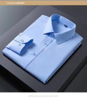 Camisa De Manga Larga Para Hombre En Color Sólido Cuatro Estaciones Formal Social Casual Antirreducción Profesional Sin Planchar - details 11
