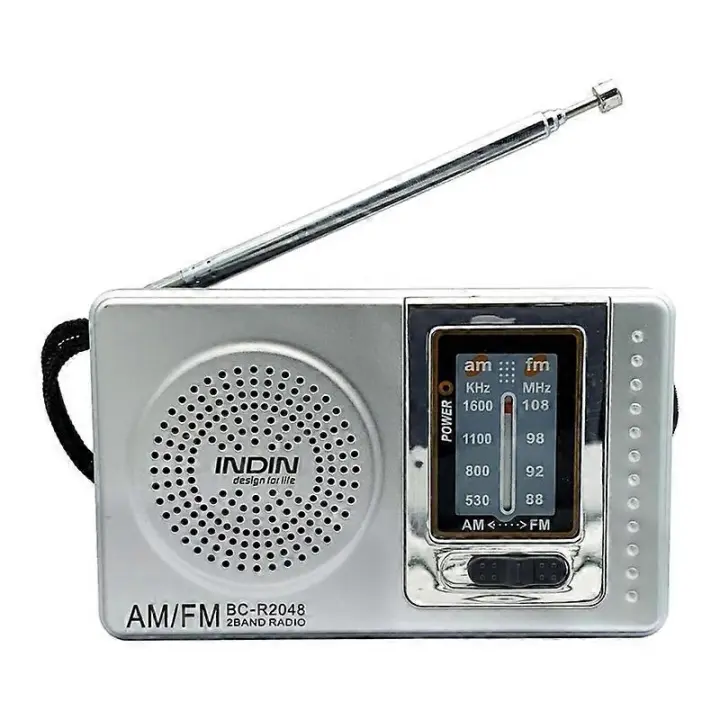 AM/FM radio portátil Reproductor de radio de 2 bandas con Antena telescópica Altilo incorporado Gift para Padres Mayores - 1