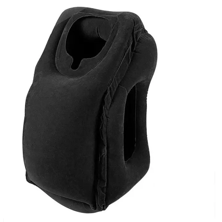 Almohada De Viaje Inflable Para Cuello Y Barba Soporte De Cabeza Y Mentón Para Avión Oficina Descanso Moderna PVC Adultos - 1