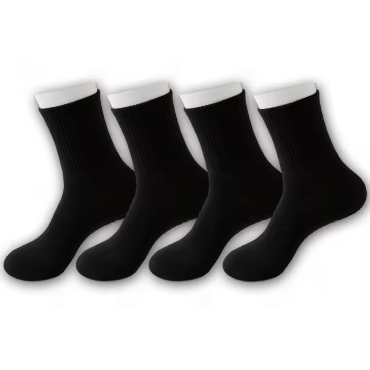 4 Pares De Calcetines De Yoga Para Mujer Color Sólido Antideslizante Para Pilates Y Baile Ballet Altura Media Algodón Polyester - 1