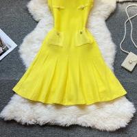 Vestido Corto Plisado De Moda Verano 2025 Para Mujer YuooMuoo Con Cuello Redondo Y Cintura Ajustada Vestido De Fiesta A-line Streetwear - details 3