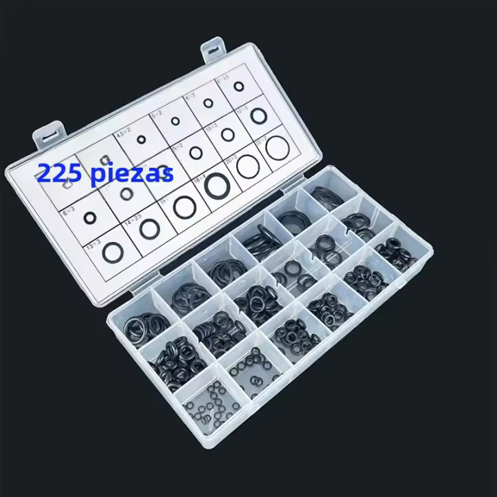 Kit De Anillos De Silicona 225pcs Sellado De Ranuras De Goma Para Aire Acondicionado De Coche Repuesto De Sellado Y Sellador - 1
